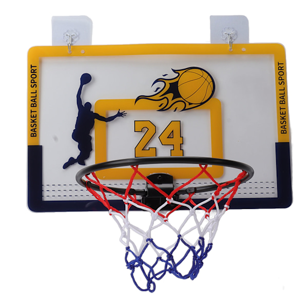 Inomhus Mini Basketball Hoop Set Transparent Free Punch Väggmonterad PVC Basket Hoop Set för barn Svart Gul