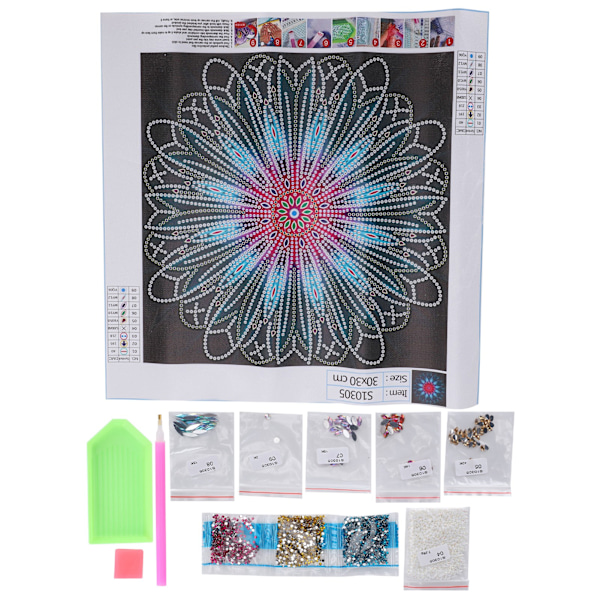 Flower Diamond Painting Kit - DIY Rhinestones Bilddekoration (30 x 30 cm)