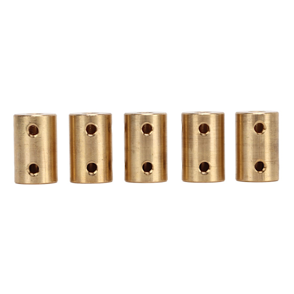 5 st borrning styv koppling Mässing innerdiameter 6 mm antikorrosionscylindrisk axelkoppling för mekanisk transmission