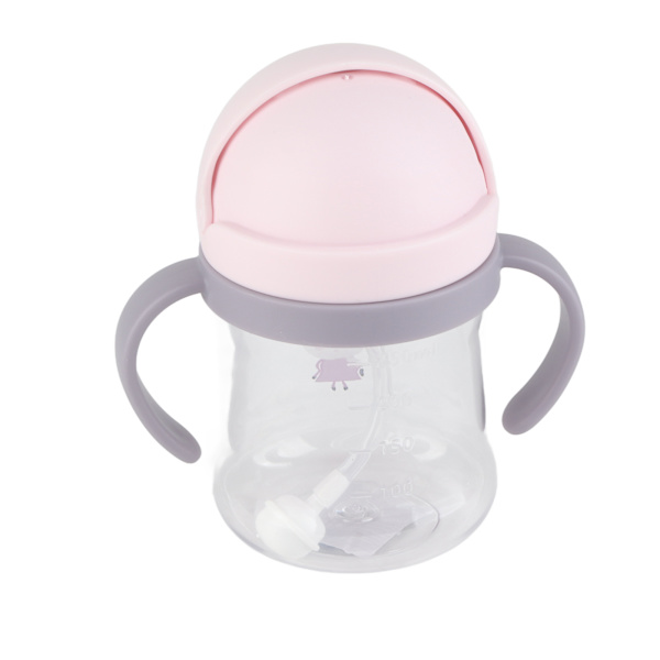 250 ml halmkopp lekkasjesikker myk tut Nydelig mønster Lett å gripe Sippy-flaske for babybarn