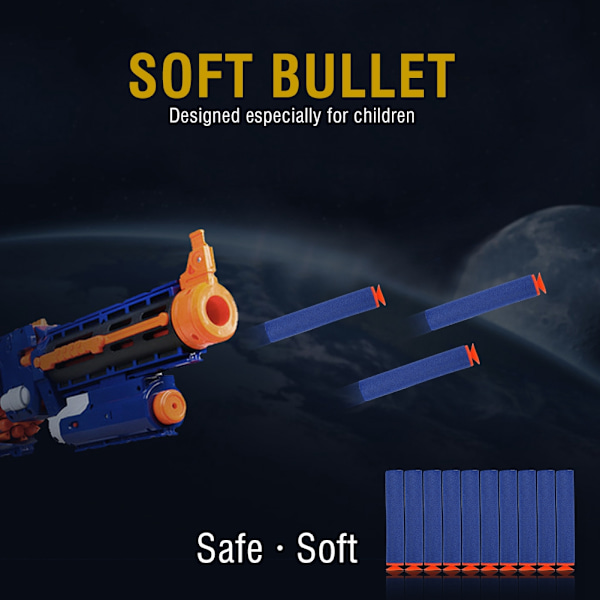 Toy Gun Soft Refill Kulor - 100 st EVA Foam Dart (mörkblå)