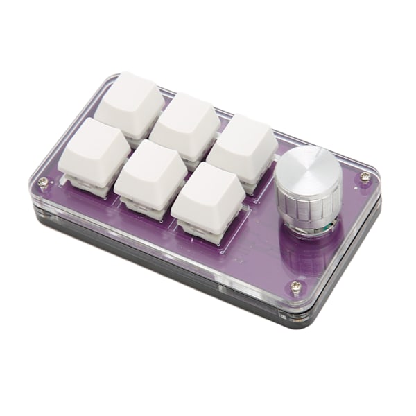 6 Tasters Mekanisk Tastatur med Bryter En Hånds Kablet Plug and Play Programmerbart Tastatur for Gaming Kontor Lilla