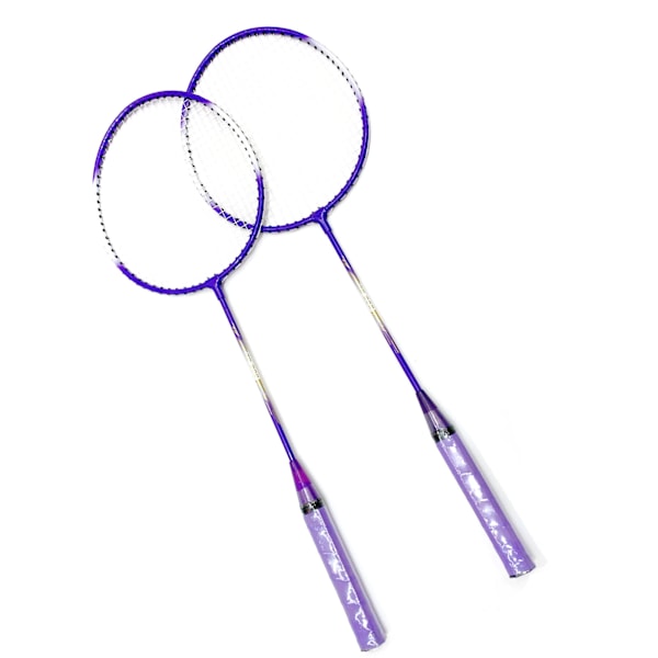 Badmintonracket 2-spiller Superlett delt håndtak Jernlegering Badmintonracketsett for nybegynnere barn Lilla