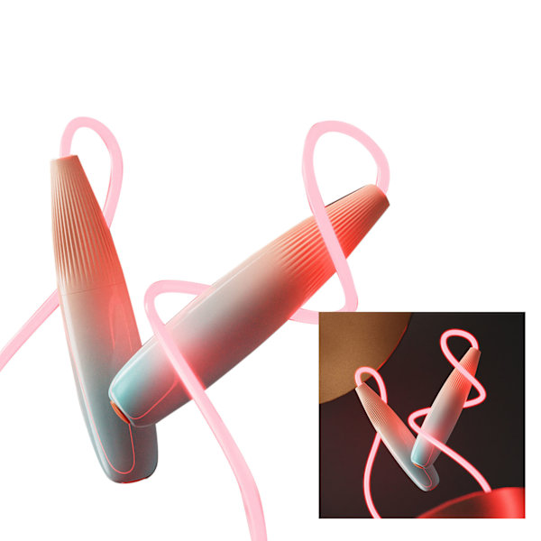 Lysande hopprep Strömlinjeformad design Cool Vackert glödande hopprep för barn Nybörjare Vuxen Fitness Rosa One Size