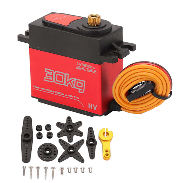 RC 30KG Servo Nopea Vaste Alumiiniseos 180 astetta vedenpitävä digitaalinen servo metallivarrella RC-auto vene robotti Punainen