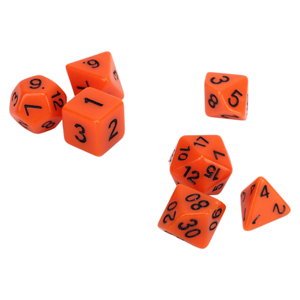 21st polyedrisk tärningsset enfärgad plast antioxidation Pedagogisk rollspelstärning för Game Orange
