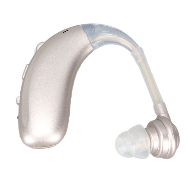 Single Sound Amplifier Hörlurar Laddningsbar Bluetooth Sound Aid Förstärkare Öronsnäcka för filmtittande Silver