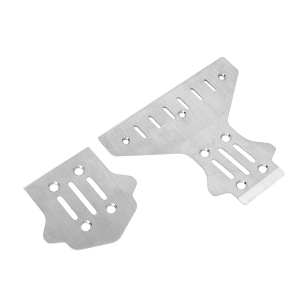 RC Chassis Armor Rostfritt stål Fram Bak RC Car Body Protector Armor för King Motor KM 1/7 RC Car Silver