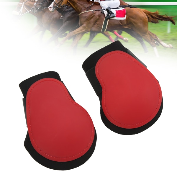 SX 2 stk. hestesene-beskyttere PU-skal hestebeskyttelsesstøvler til hestesportskonkurrencetræningRød bagben M
