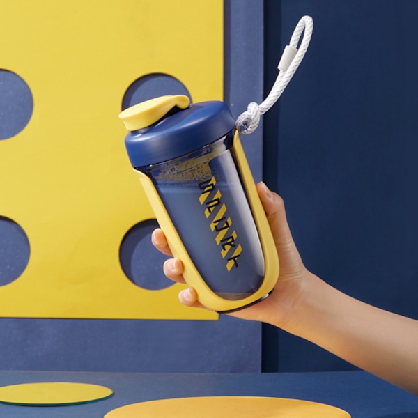 590ml Fitness Sport Vattenflaska Läcksäker Shaker Cup Dricksflaska för utomhusaktiviteter Gul