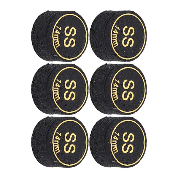 6 kpl Pool Cue Tips Ammattimaiset monikerroksiset biljardipool-cue-tipsit Vaihto pool-cue- ja snooker-keppeihin 14mm SS