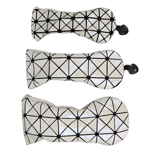 3 kpl Golfmailan päällinen Hieno puu Driver Headcover PU Golf Driver Club Cover kotiin Club White