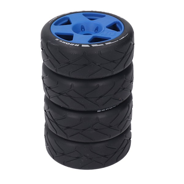 4 ST 1/8 GT RC-hjul Starkt grepp Road Racing-däck Slitstarka på väghjul med 17 mm adapter Blå