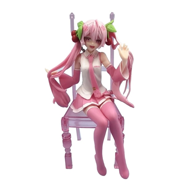 Hatsune Miku figur körsbärsblom kanin snö Hatsune söt flickig bilprydnad sittande Hatsune Miku