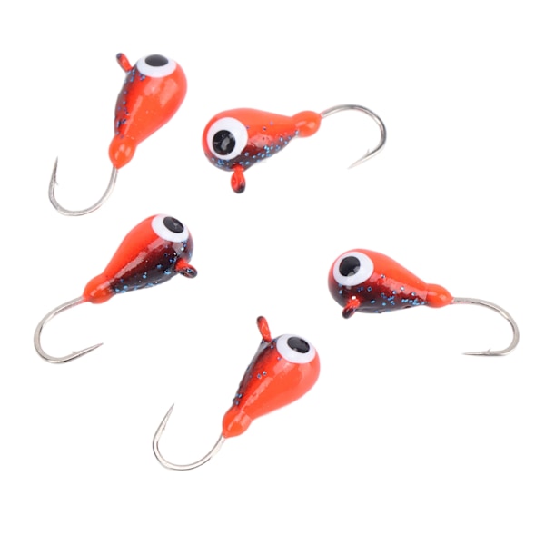 5 ST Isfiske Jigs Kit Vinterfiske Abborrkrokar Utomhus isfiskedrag 4MM