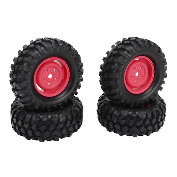 4st RC hjuldäck Gummi däckbyte för klättrande fordon terrängbil 96MM Diameter Röd
