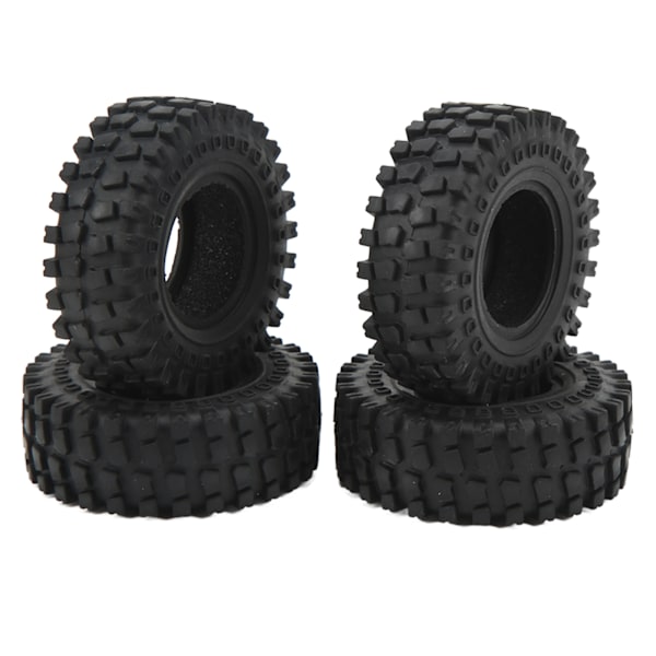 4st RC däckskinn 1,25 tums gummidäck RC tillbehör för AXIAL 1/24 SCX24 för FMS 1/24 FCX24 svart