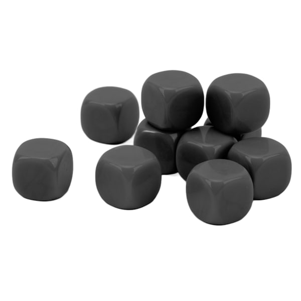 30st roliga tomma tärningar Set DIY Pussel Round Corner 6-sidiga tärningar för brädspel Math Learning Black