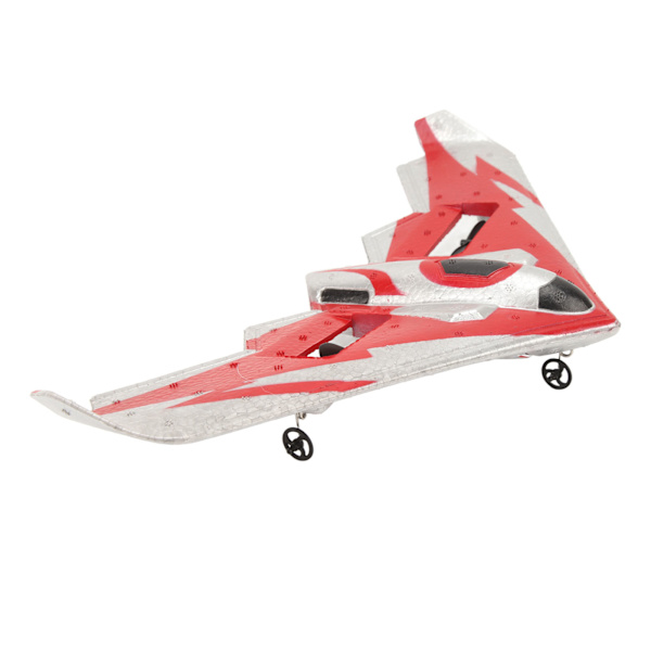 RC Plane Kit Glider Fjärrkontroll Flygplan EPP Foam Flygplan med LED-ljus för nybörjare Vuxna Barn Röd 2 Batterier