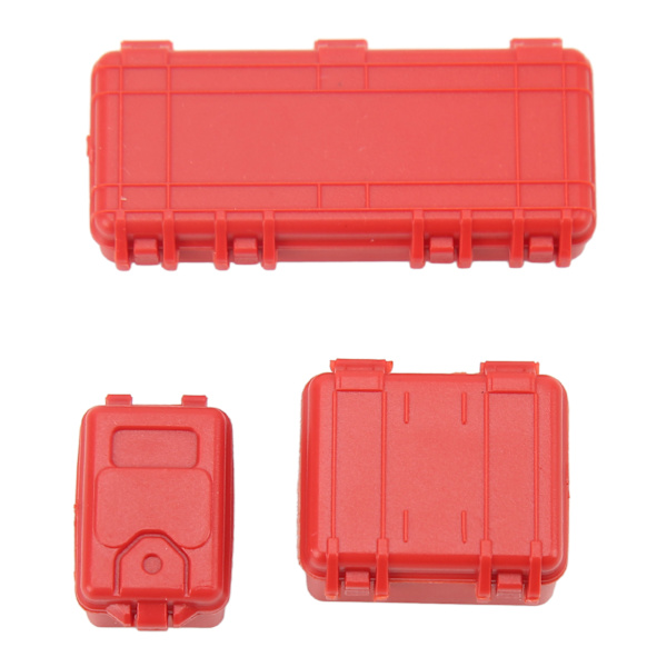 3 kpl RC-auton simulointi matkalaukku Iso Keskikokoinen Pieni RC Crawler Matkalaukku Koristelu 1/18 1/24 Punainen