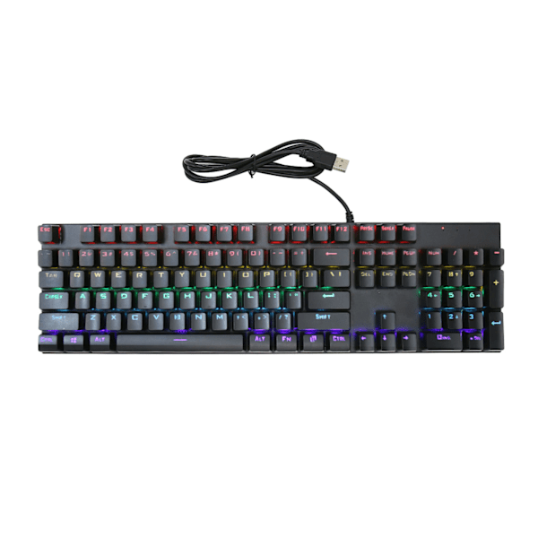 104 Tasters Mekanisk Tastatur med Blå Bryter 28 Bakgrunnsbelysningsmoduser Dual Color Injection RGB Gaming Tastatur for Windows for OS X