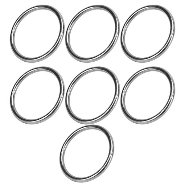 7 stk metall O-ring Vanntett rustfri 304 rustfritt stål sterkt bærende sømløs sveiset rund o-ring 8x80 mm