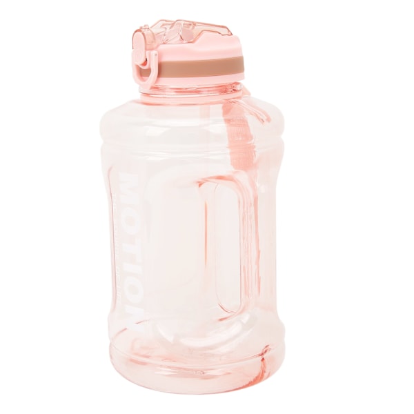 1500ml Stor kapacitet Sportvattenflaska Bärbar Våg Markering Poping Lock Halmkopp Utomhusträning Vattenförvaringsflaska Rosa