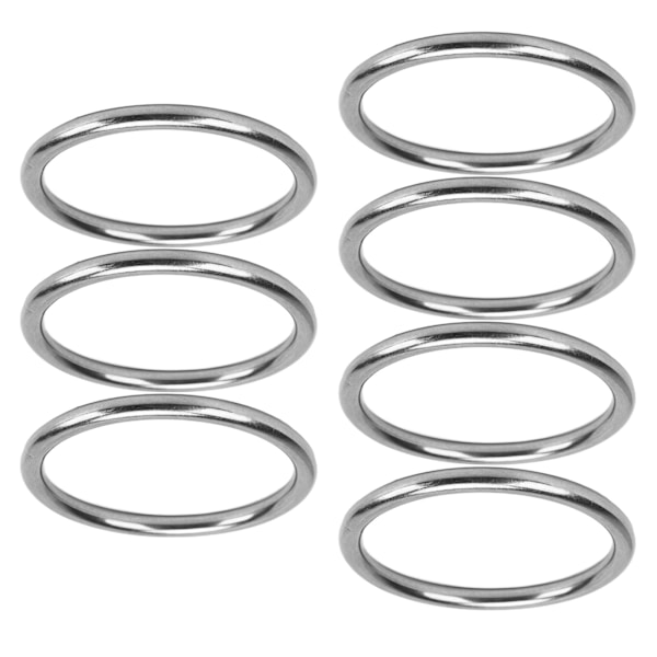 7 stk metall O-ring Vanntett rustfri 304 rustfritt stål sterkt bærende sømløs sveiset rund o-ring 8x80 mm