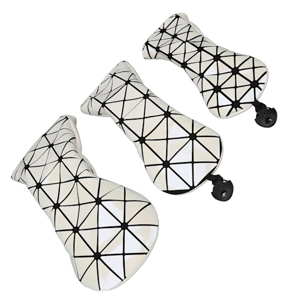 3 kpl Golfmailan päällinen Hieno puu Driver Headcover PU Golf Driver Club Cover kotiin Club White