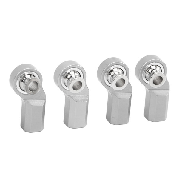 4 ST RC Car Rod End Bend M3 Aluminiumlegeringsstål RC Car Styrstångshuvud för Axial SCX10 1/10 Bilmodell Silver