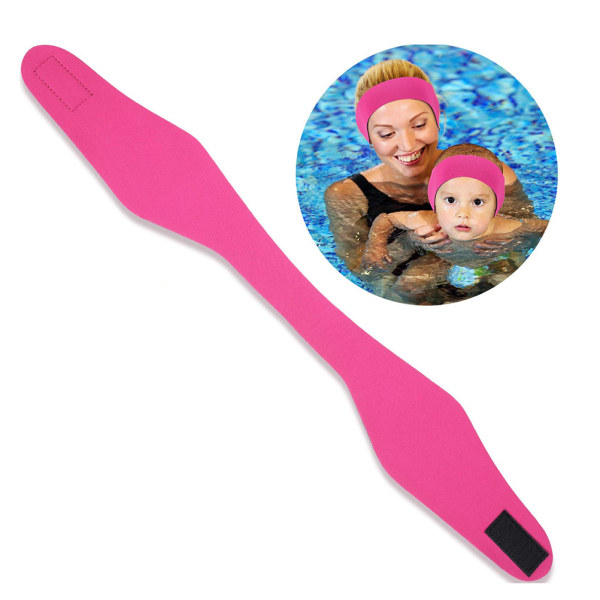 Venyyttävä uimapanta, joustava ja kestävä neopreeni, korvia suojaava uimarin panta, koko M, ruusunpunainen