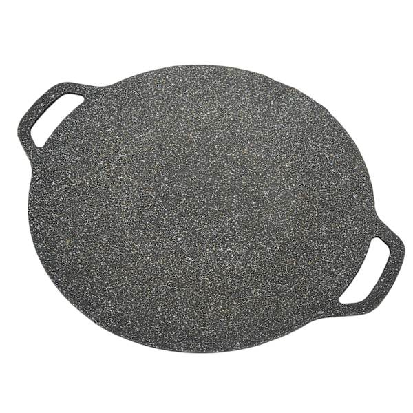 Koreansk Grillpanna med Non Stick 6-lagers beläggning Rund BBQ Grillpanna för inomhusmatlagning utomhus Svart 30cm/11,8in