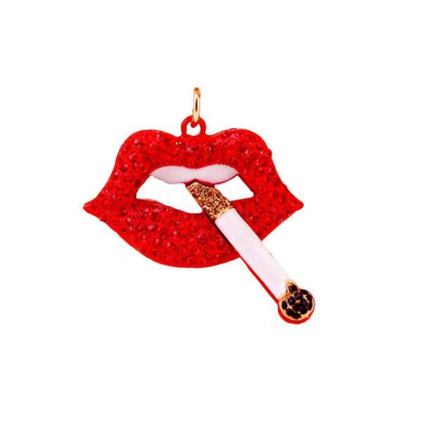 Fashionabla Cigarett Läpp Nyckelring Strass Charm Hänge Crystal Bilväska  Handväska Nyckelring Ring (röd) 34ba | Fyndiq