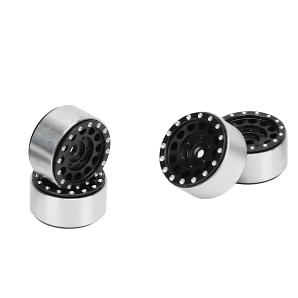 4 KPL RC Beadlock Pyörännavat Alumiiniseos RC Pyöränvanteet Navat Traxxas 1/18 RC Autoille Axial SCX24 1/24 RC Autoille Musta