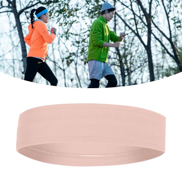 Sport Pannband Förhindra halka Fukttransporterande Mjuk Elastisk Män Dam Svettband för Fitness Yoga Löpning Rosa
