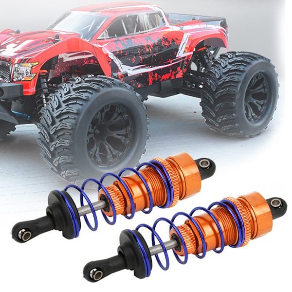 2 stk. 92 mm RC olietryksjusterbar forreste støddæmper Passer til ZD Racing 7358 1/10 RC CarOrange