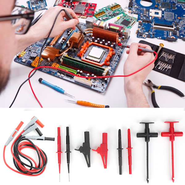 Multimeter testledningssats - probsats med elektronisk nålklämma