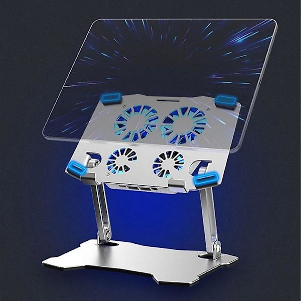 Universal Kølende Tablet Stand Justerbar Aluminium Computer Stand 4 Køleblæsere Bærbar Laptop Stand
