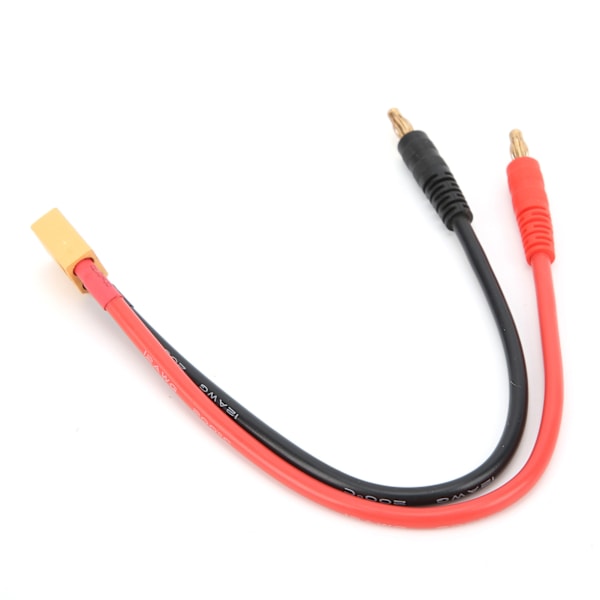 XT60 han til 4 mm banan stik adapterkabel - 22 cm længde, 12AWG - til B6 LiPo batterilader