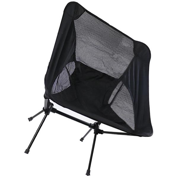 Udendørs sammenklappelig strandstol Bærbar Mesh Back Aluminium Rack Campingstol til fiskeri Sort