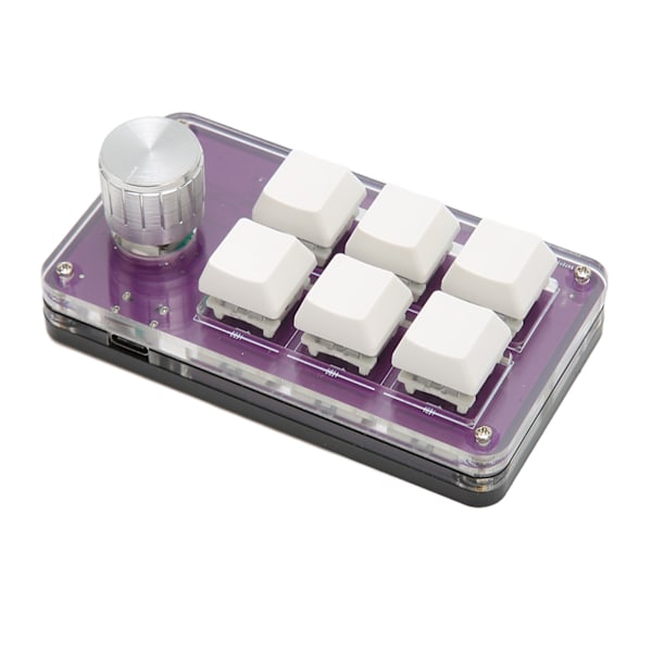 6 Tasters Mekanisk Tastatur med Bryter En Hånds Kablet Plug and Play Programmerbart Tastatur for Gaming Kontor Lilla
