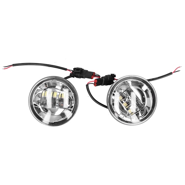 2 st 4,5 tum Motorcykel Dimljus IP67 6500K Vit LED Runda Silver Skål Universal Spot Körlampa