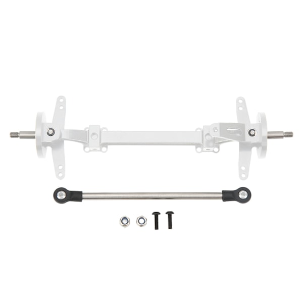 RC framaxel styrlänksstångssats aluminiumlegering stål RC framaxel för rattstång för Tamiya 1/14 RC bil Silver