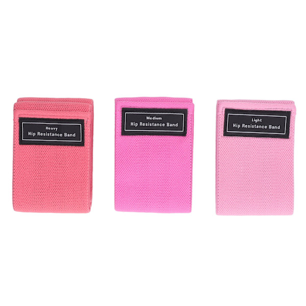 3 stk. modstandsbånd Elastisk træningsbånd med høj trækkraft til benene Balder til squats Hoftetræning Pink, Rose, Rød