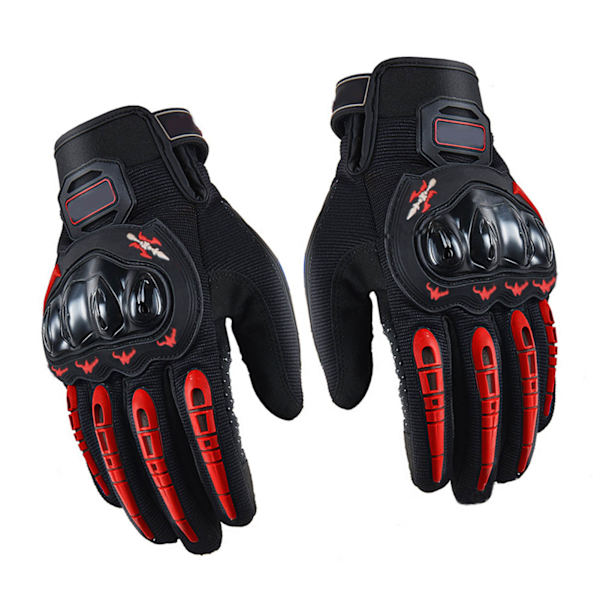 Full Finger Touch Screen Motorcykel Handskar Andas Touchscreen Handskar med Full Hand Red