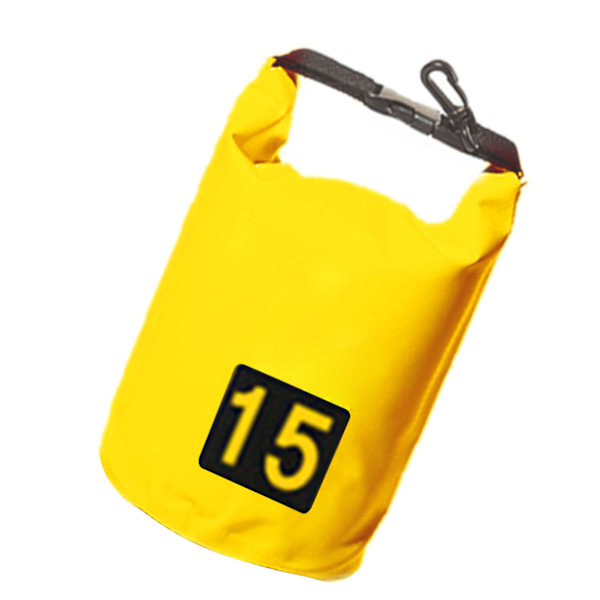 Vedenkestävä Bucket Bag Vedenkestävä Dry Bag Moderni Ulkoiluun Melonta Leirintään 15L Keltainen