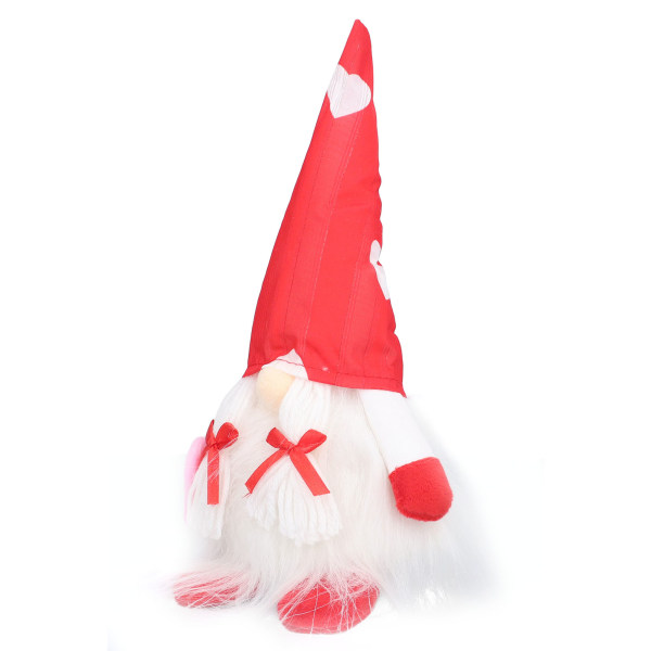 Gnome Doll Valentine's Day Home Myk Søt Utsøkt Plysj Gnomes Leketøy Feriedekorasjon OrnamentRød