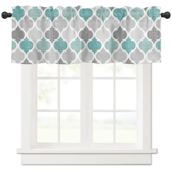 Fashion Printed Light Blocking Valance Short Curtain for Home Use