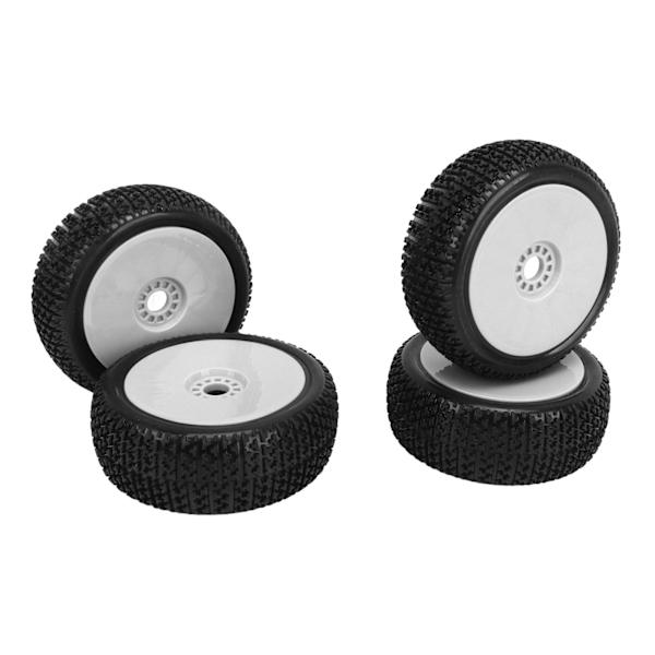 4st 1/8 RC lastbilsdäck Gummihjuldäck Tillbehörsbyte för HPI RC terrängfordon Vit