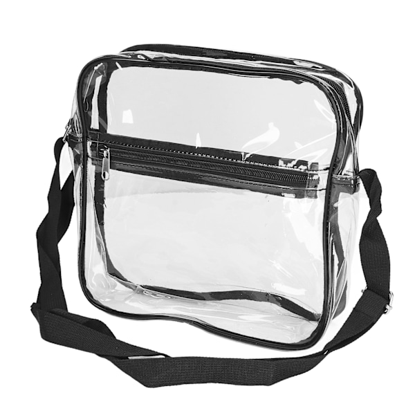 Transparent Messenger-axelväska Klar tygväska med dragkedja för utomhusresor